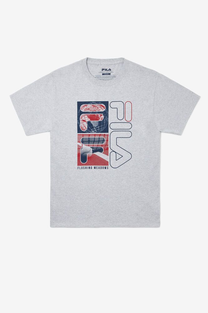 Fila Nyc Collage T-Shirt Grey - Mens - 80394CRBV